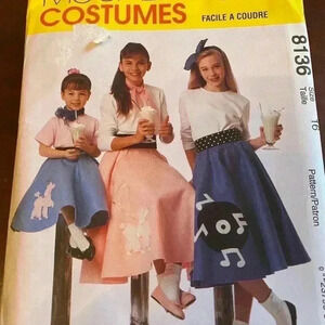 5/$25 MCCall 8136 vintage 1960 circular dress  rock and roll size 16